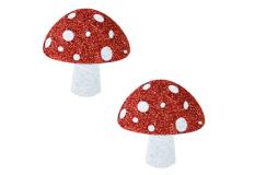 Almost Emoji Sparkly Red Shroom Nipple Cover Pasties