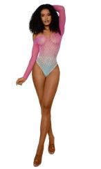 Ombre Net Bodystocking - Os - Tropical Sky