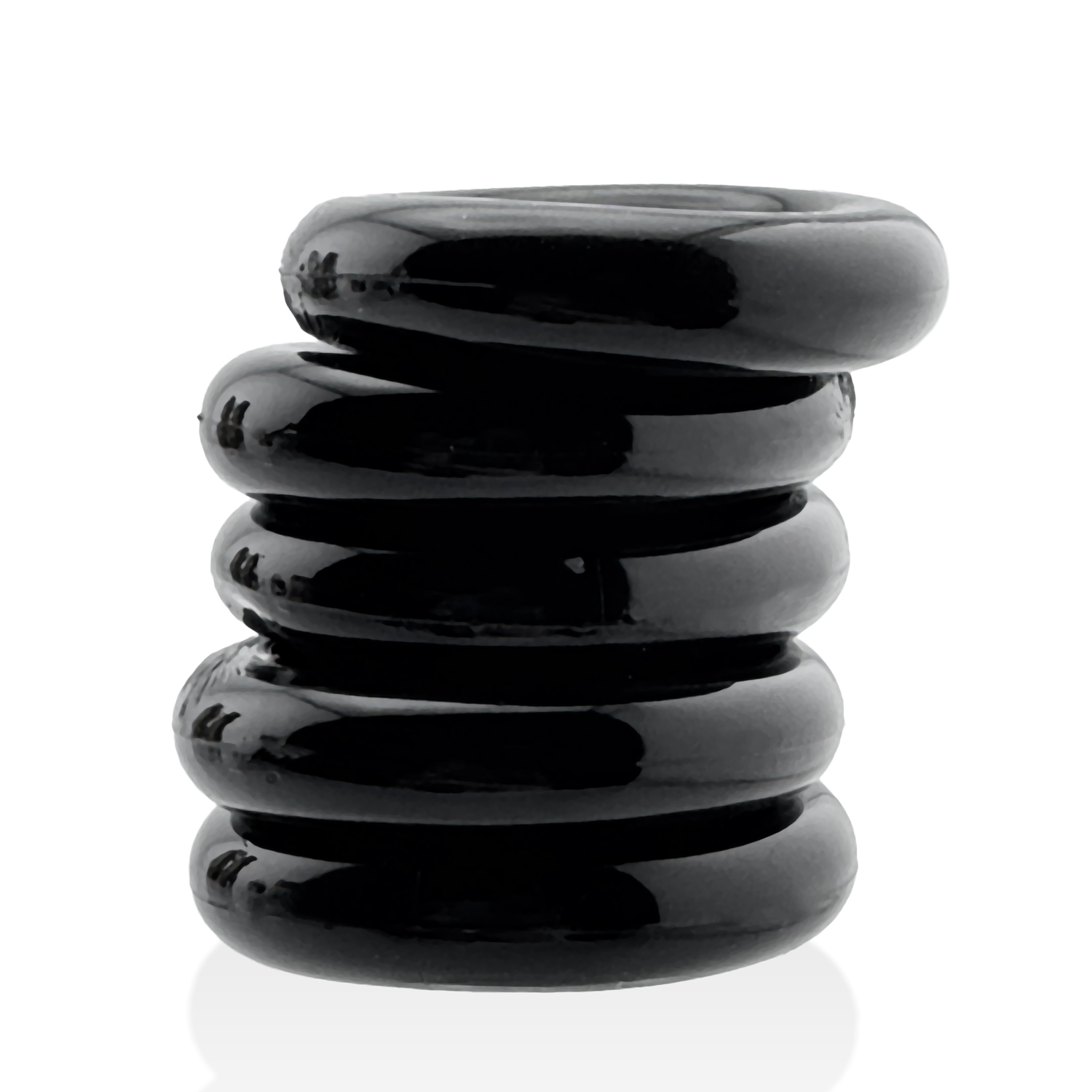 Oxballs - Jacker 5-Stack Five-Pack Tube Super-Strong Cockrings Black - Cockrings