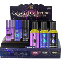 Own the Night Pheromone Prepack Display 12 Roll-Ons and 12 Massage Oils