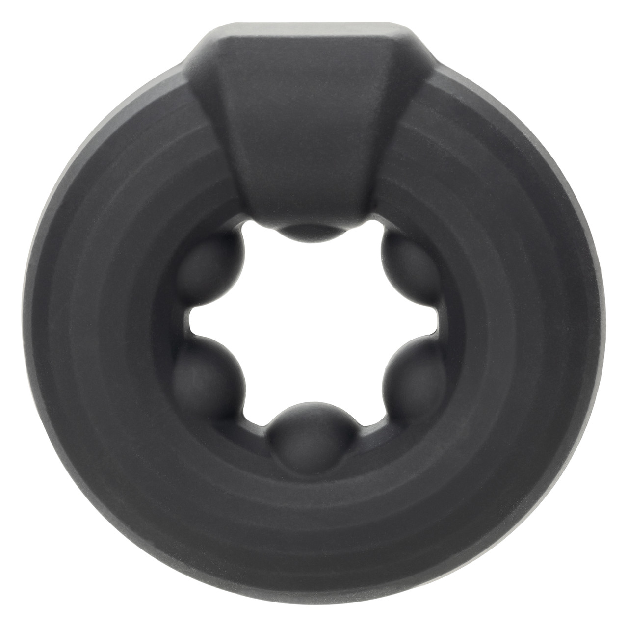 CalExotics - Alpha Liquid Silicone Beaded Optimum Ring Black - Cockrings