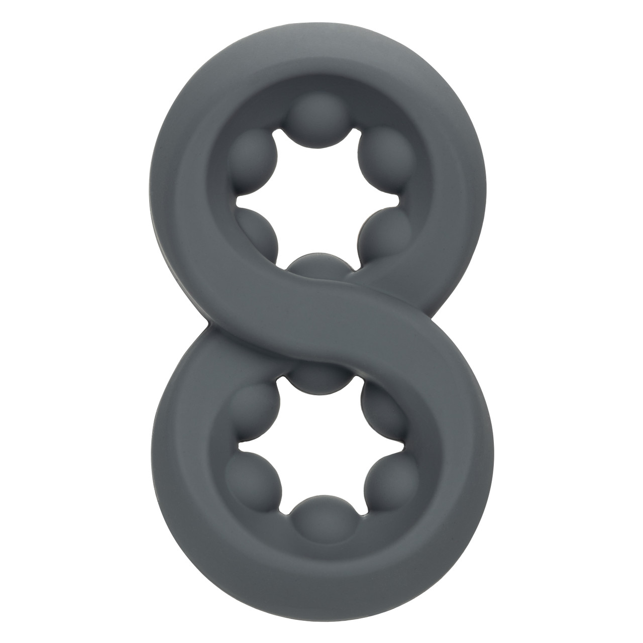 CalExotics - Alpha Liquid Silicone Beaded Crazy 8 Ring Grey - Cockrings