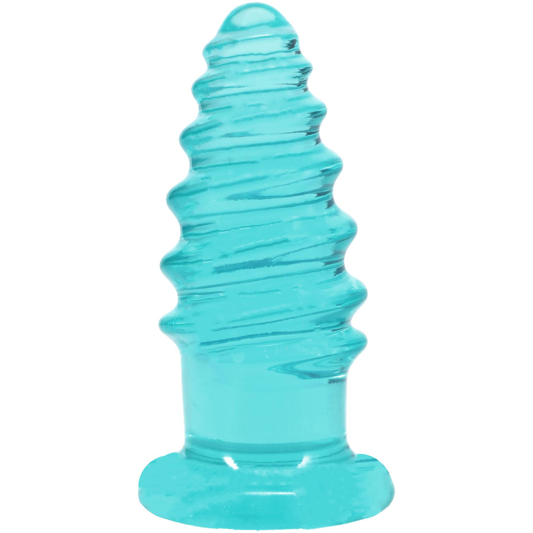 Doc Johnson - Crystal Jellies - Anal Twist - 6 Inch Teal - Anal Toys & Stimulators