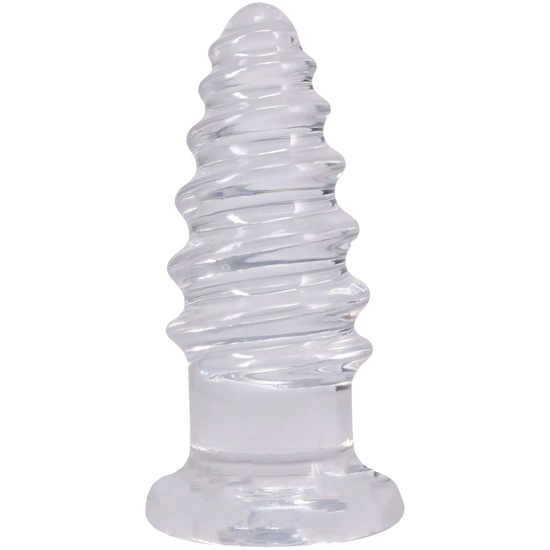 Doc Johnson - Crystal Jellies - Anal Twist - 7 Inch Clear - Anal Toys & Stimulators