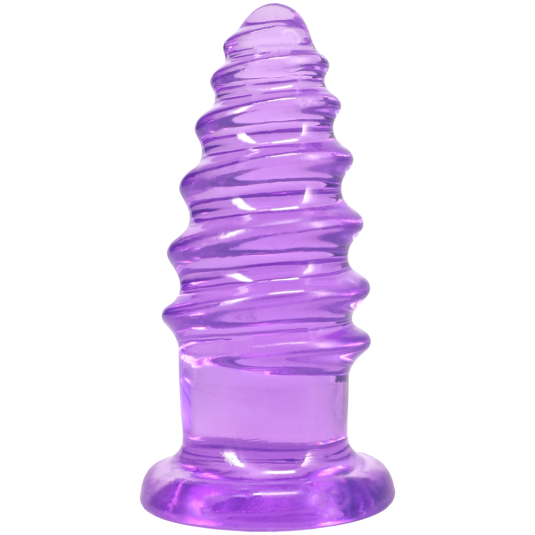 Doc Johnson - Crystal Jellies - Anal Twist - 7 Inch Purple - Anal Toys & Stimulators