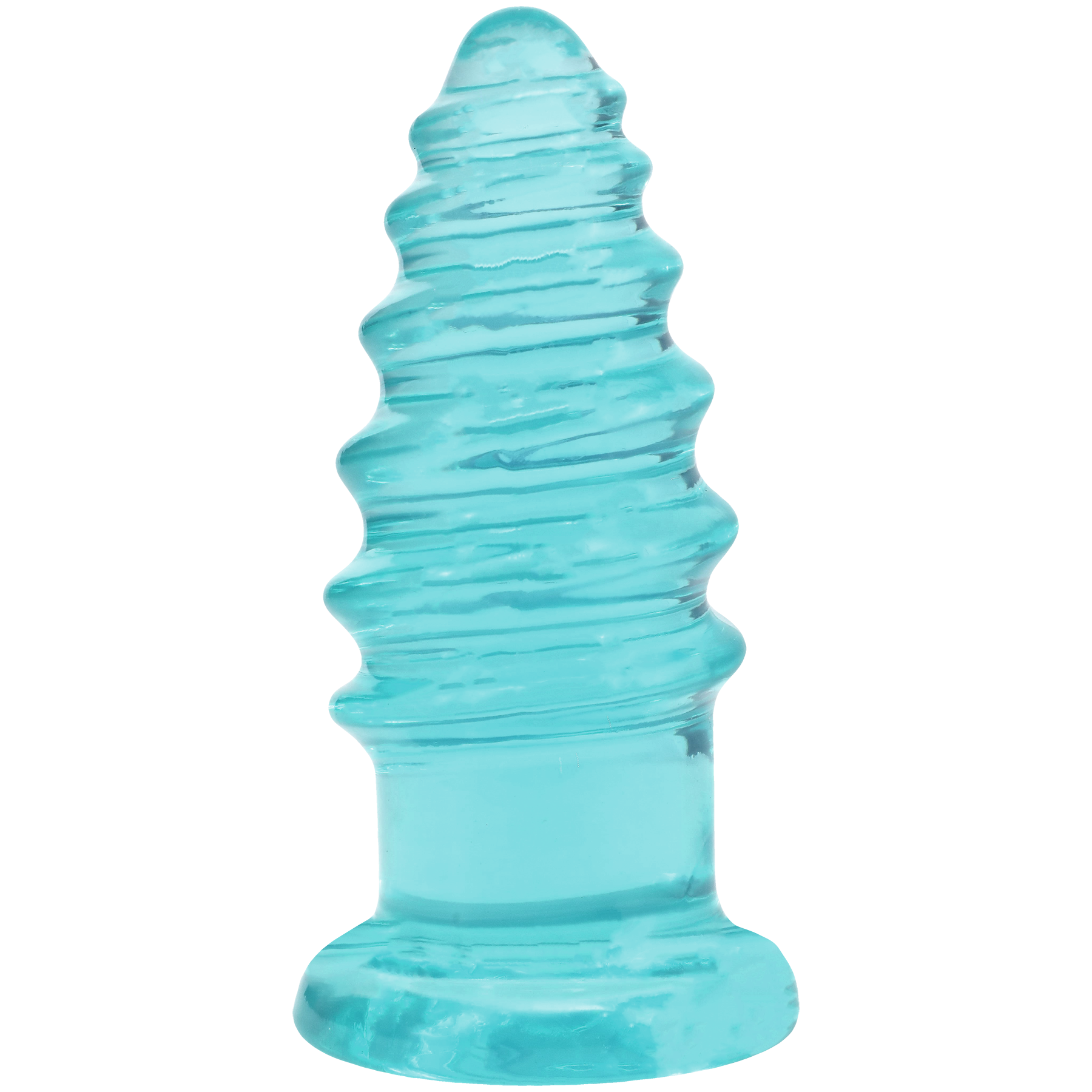 Doc Johnson - Crystal Jellies - Anal Twist - 7 Inch Teal - Anal Toys & Stimulators