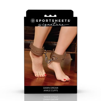 Sportsheets - Signature Dawn Dream Ankle Cuffs Brown - Bondage & Fetish Toys