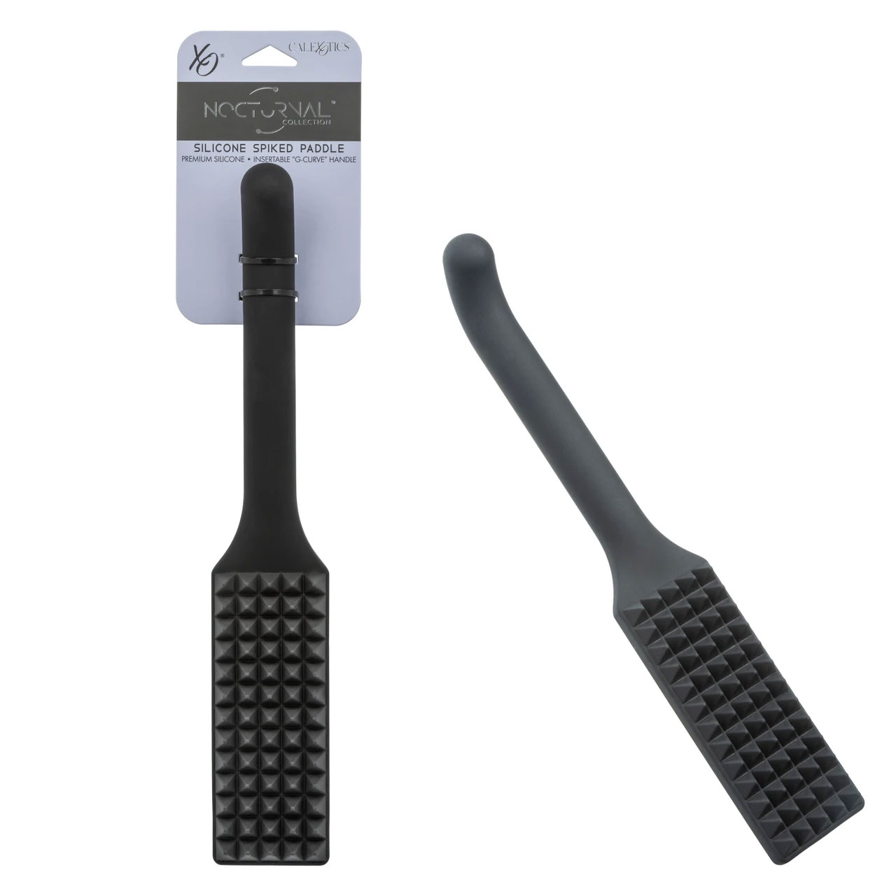 CalExotics - Nocturnal Collection Silicone Spiked Paddle Black - Bondage & Fetish Toys