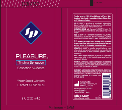 Adult Id Pleasure Tingling Sensation Water Based Lubricant 2Oz Hp-Id-Plt