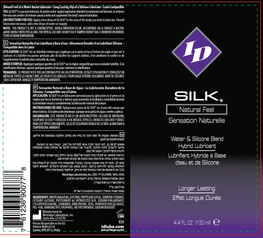 Adult Id Silk Natural Feel Water Silicone Blend Hybrid Lubricant 4.4 Oz