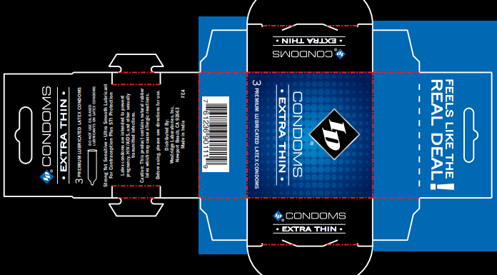 Id Extra Thin Condoms 3 Hp-Id-Wxt Lubricated